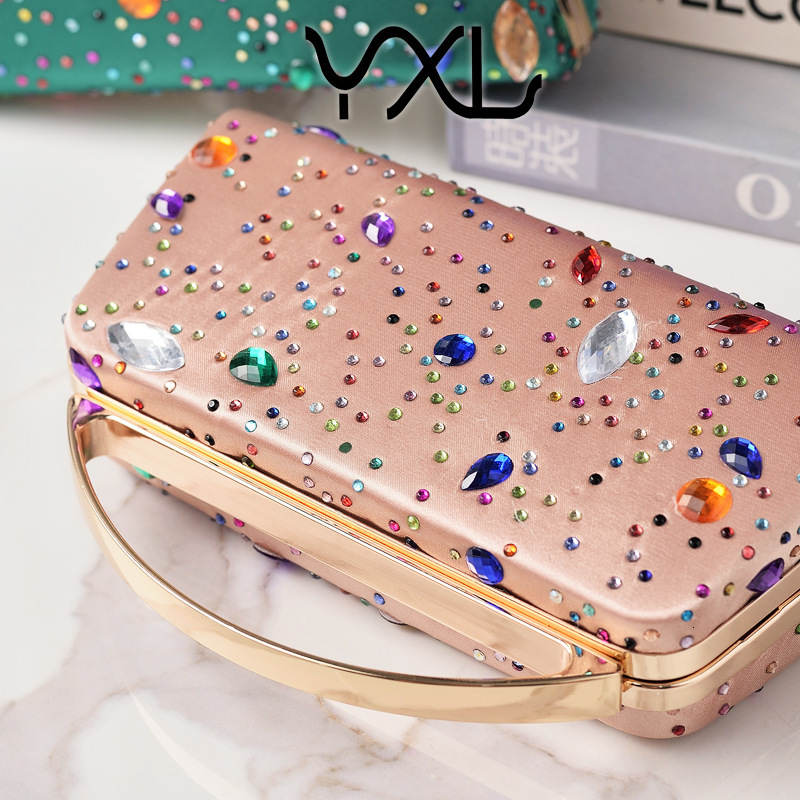 Fashion Rhinestone Dinner Silk Diamond Decoration Party Hand-Held Evening Bag, New Style