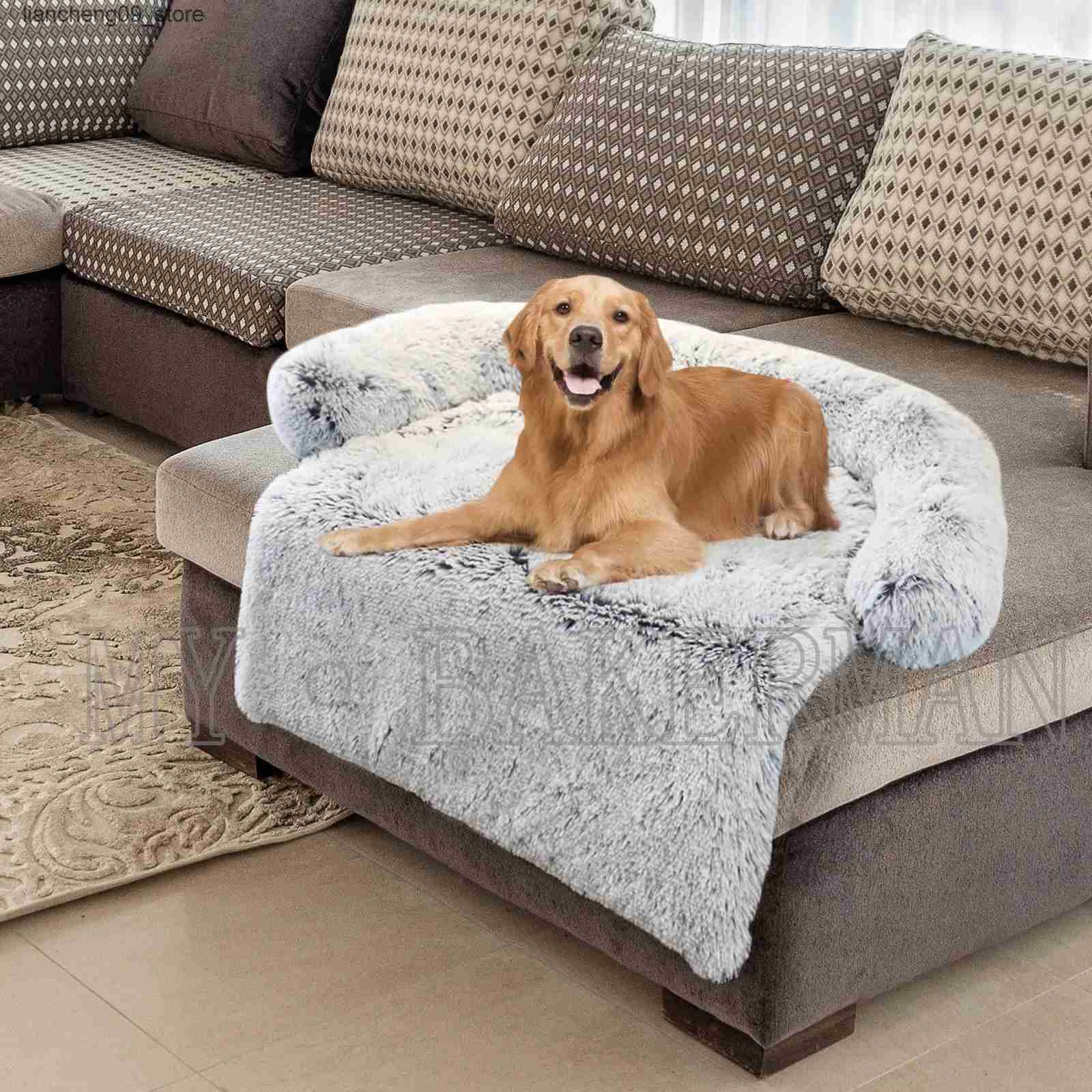 kennels pens Dropshipping pet dog bed sofa pet bed warm nest washable soft furniture protective pad cat blanket big dog sofa L240910
