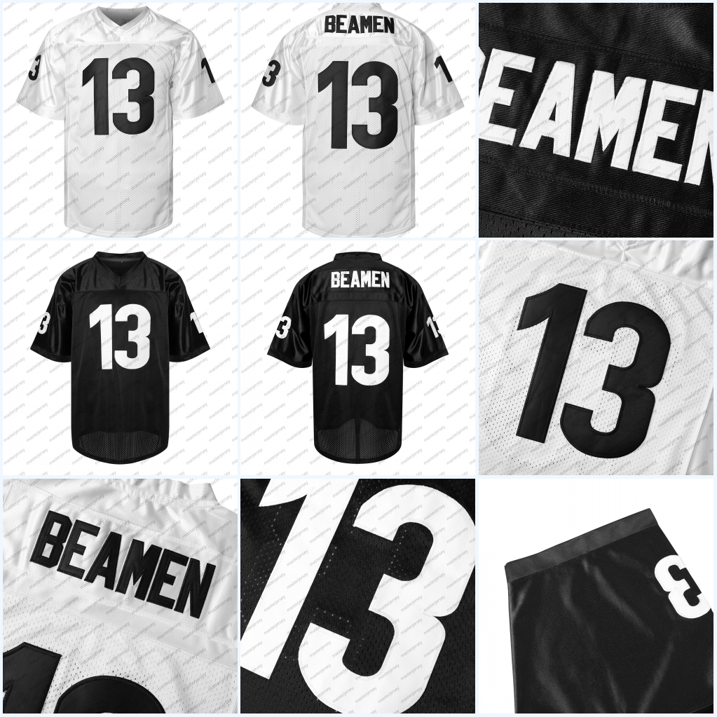 #13 BEAMEN Comfy V-Neck Football Jersey Mesh Embroidery for Training and Competition Breathable Moisture-Wicking Short Sleeve Top for Active jersey