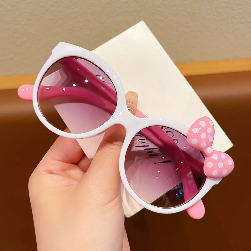 Adorable Color Block With Bow Decor Large Frame Sunglasses Teens Boys Girls Outdoor Party Vacation Travel kids eyewear 240402