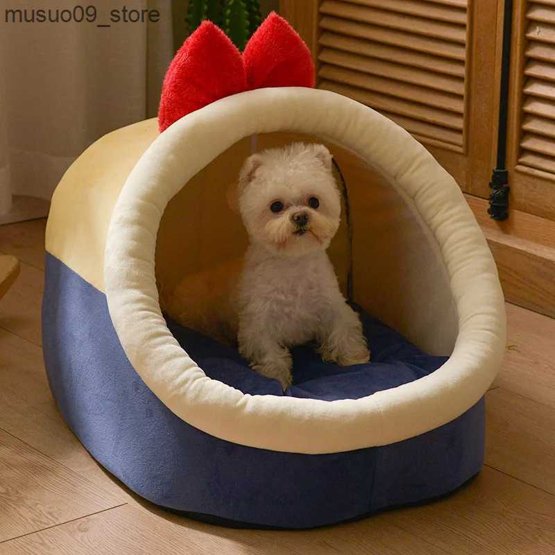 kennels pens Dog hole bed in winter thickened and comfortable pet sleeping bag comfortable cat lounge mat high-quality cat house L240910