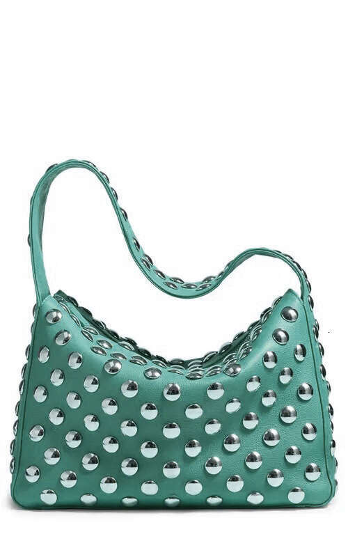 2024 OLOEY Autumn/Winter New Rivet Underarm Street Trendy Punk Women's Shoulder Bag Handbag