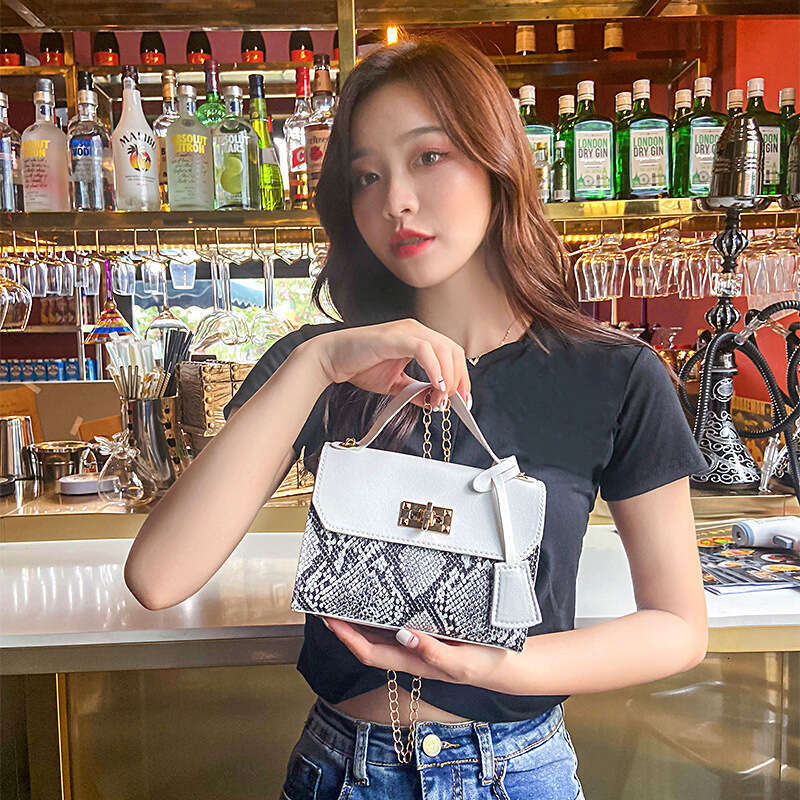 Designer Bag European And American Retro Women's Bags, Snake Print Handbags, Shoulder Crossbody Bags, Mobile Phone Bags, Korean Style Fashion 3f8