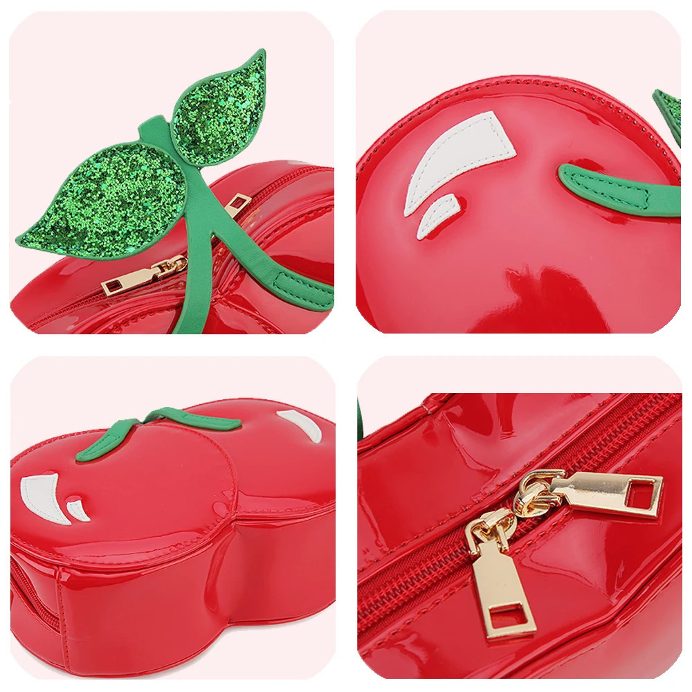 Fresh cherry shaped chain shoulder bag suitable for women novel wallets and handbags girls red clutch interesting shape er bag cross body241106