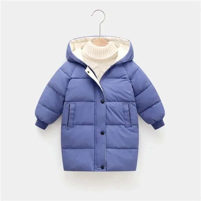 2-12Y Kids Down Long Outerwear Winter Clothes Teen Boys Girls Cotton-Padded Parka Coats Big Children Thicken Warm Cotton Jackets 241106