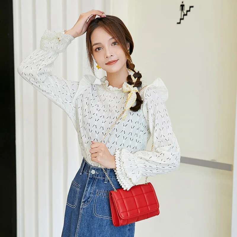 Designer Bag New Korean Checkered Diamond Chain One Shoulder Small Square Bag Fashion Casual Crossbody Pillow Bag Bags For Women