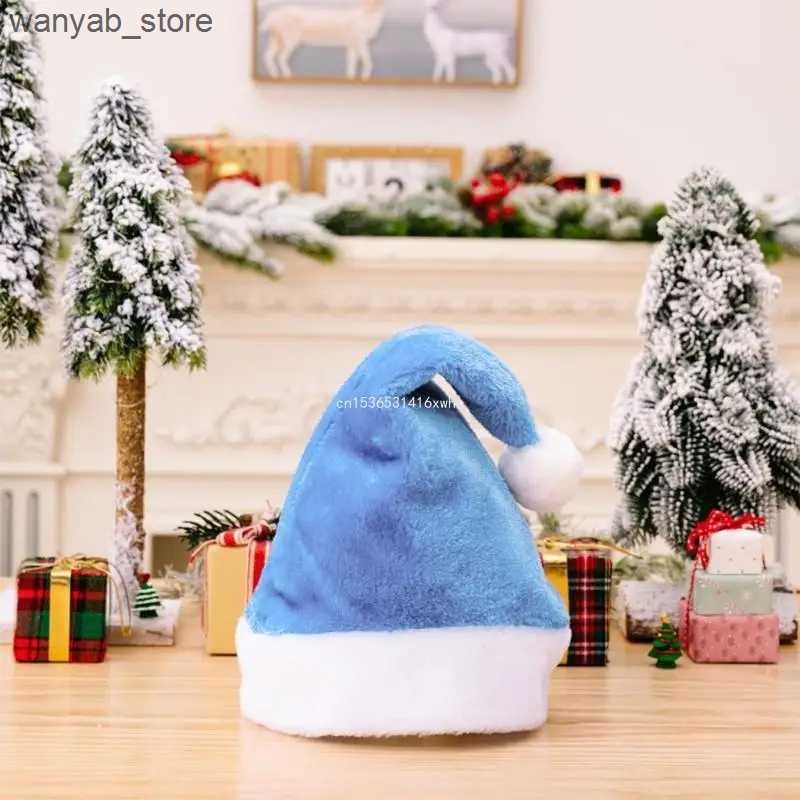 Wide Brim Hats Bucket Hats Dropship Christmas Multi Color Plush Hat Santa Hats for Winter Xmas Hat Party Accessories L240910