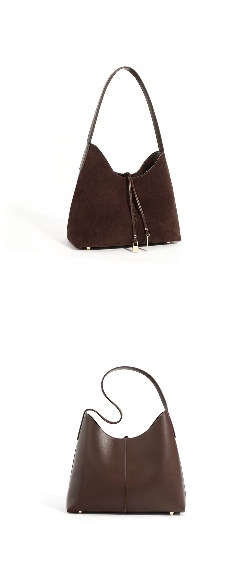 Autumn Winter New Retro Suede Tote Women Premium Feeg Large Capacity Shoulder Bag Pack Lady Split Leather Armpit Handbag Womens Purse Designer Bag Che