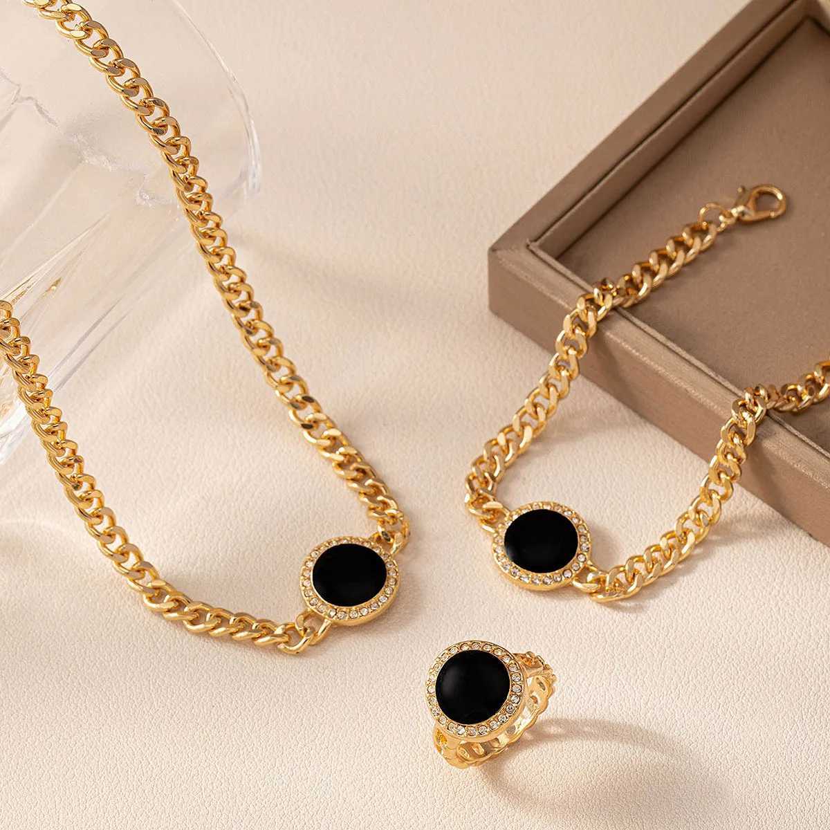 Geetry Jewelry Set Metal Enamel Bracelet Ring Holiday Party Gift Fashion Simple Style S020 X241106