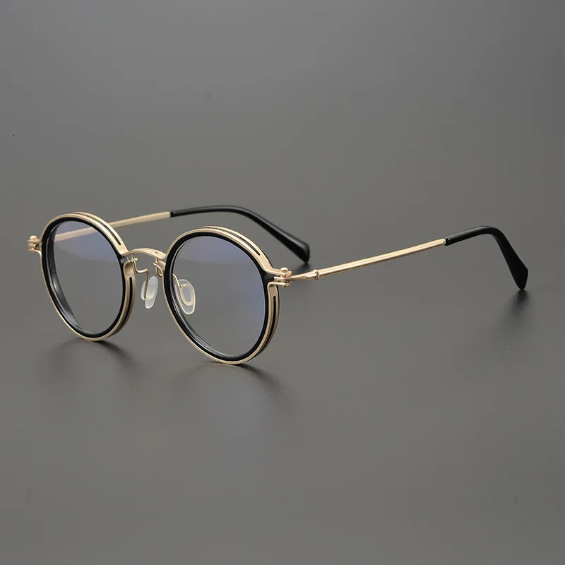 Japan Hand Made Men Retro Round Glasses Frame Women Vintage Optical Myopia Prescription Lenses Eyeglasses 241105