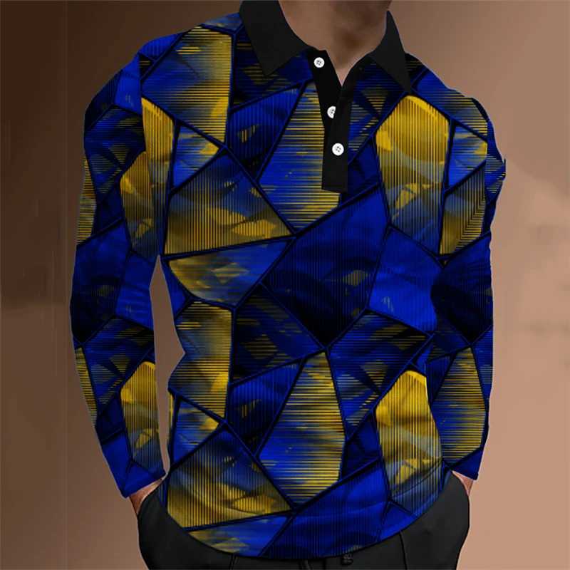 Mens 3D optical long Sve shirt fashion design clothing oversized casual shirt mens loose T-shirt W241106