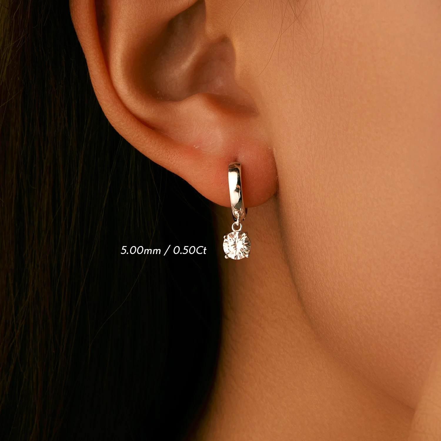 MODIAN 1.0CT D Colored Silica Ring Earrings Laboratory Creates Diamond 925 Pure Silver Wedding Exquisite Jewelry Gifts for Women 241106