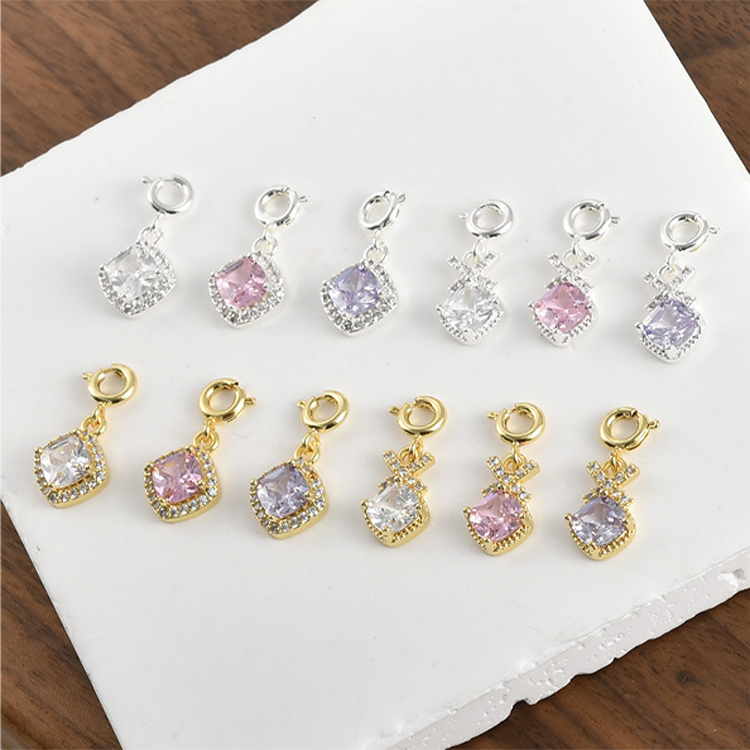 Elegant Copper Accenture Pendants Featuring Spring Closures pink A pack of a hundred 100/ packet