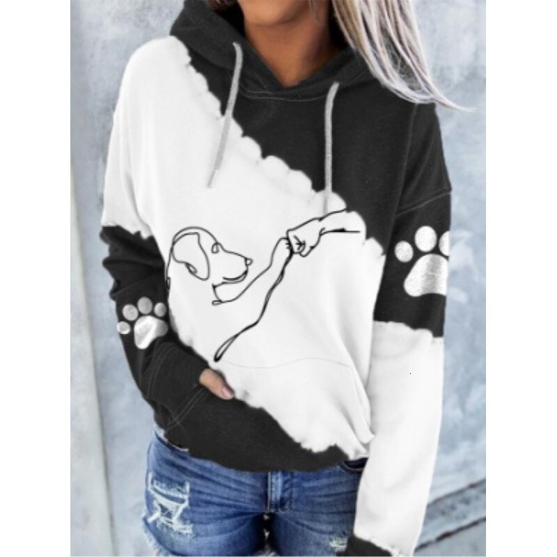 Designer's new women's autumn and winter fashion loose 3D digital printed hooded sweater fashion hoodie trend long sleeved oversized T-shirt