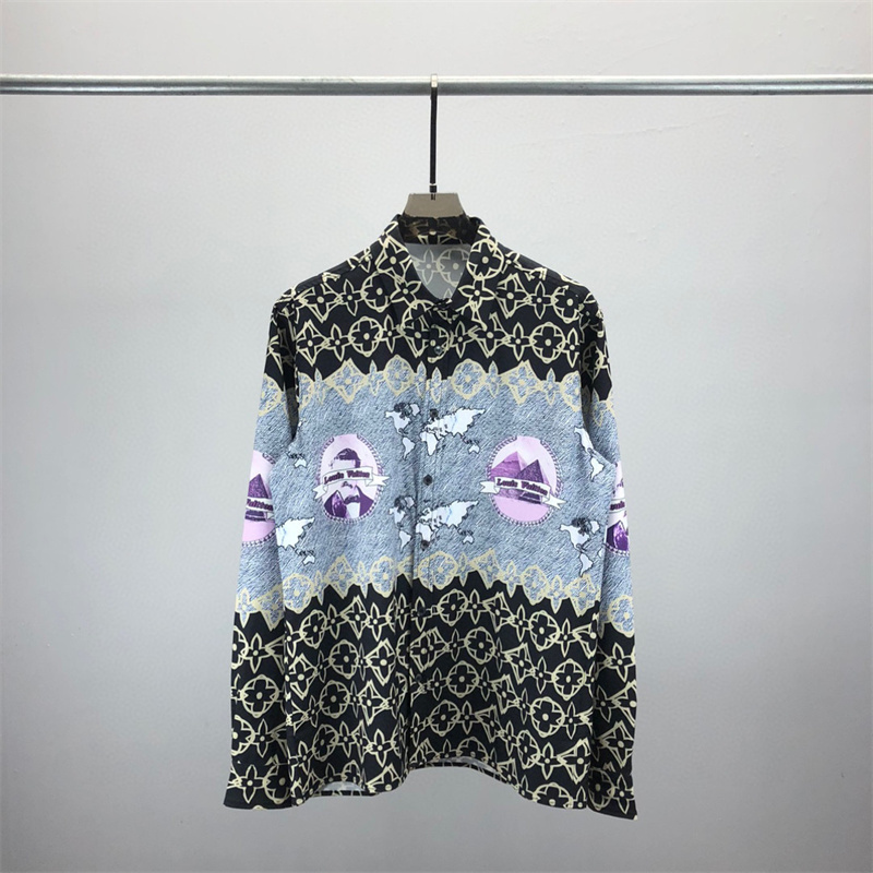 Designer Men's Casual Shirt Quality Designer Personality T-shirt Classic long sleeve shirt Floral letters Spring Autumn shirt Asian size S-XXL Q1