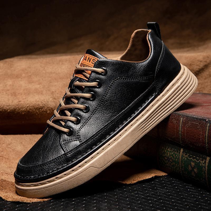 2023 Spring and Autumn New Korean Style Trendy Versatile Lightweight Work Small Casual Board Men's Leather Shoes