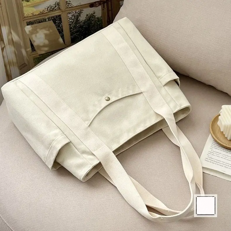 Large Capacity Canvas Tote Bags for Work Commuting Carrying Bag College Style Student Outfit Book Shoulder Bag