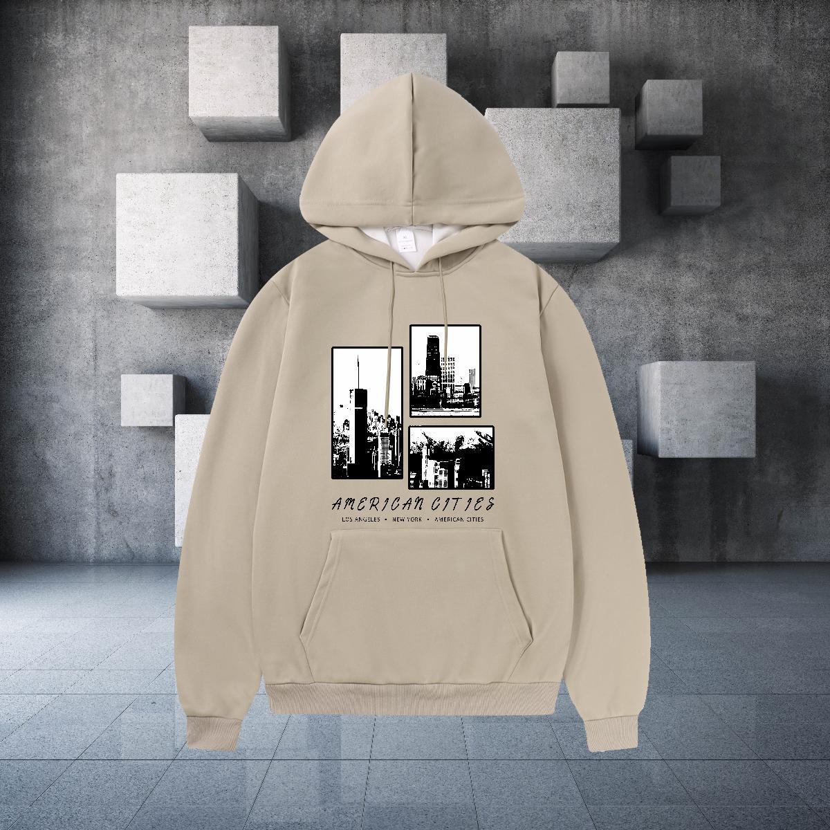Customized Mens Hoodie Cool Men's Hooded Sweatshirt Plus Size Custom Clothes Hip Hop Street Hooded Collar Long Sleeve Thick Plush