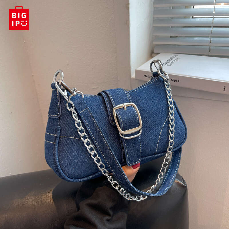 Designer Bag Denim Shoulder Bag Chain Jeans Bags Fashion Trend Ladies Messenger Bag Highquality Underarm Purse Handbag Retro Women's Handbags