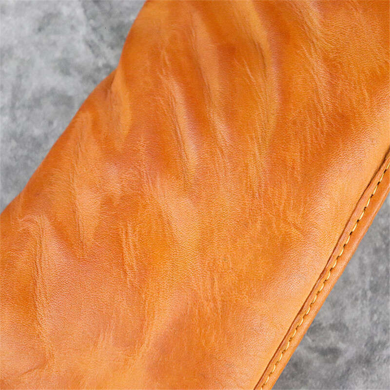 Vintage First Layer Cowhide Men's Women's Wallet Simple Handmade Soft Genuine Leather Ladies Long Phone Zippers Card Holder Bags