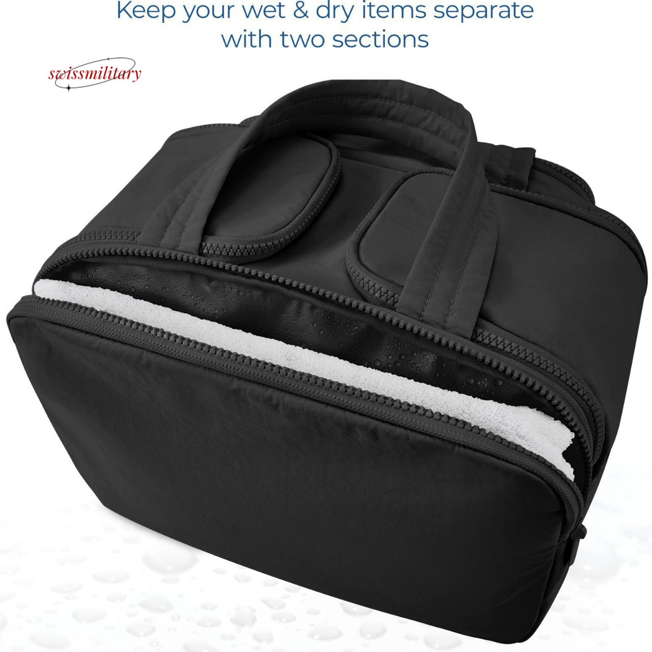 Travel lightweight opening fluffy makeup bag, travel toiletry set storage bag #39 swissmilitary
