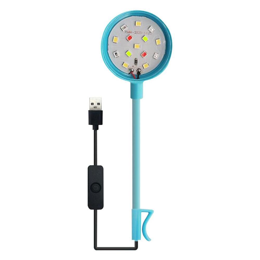 USB-Plug Aquarium Lamp Colored Lights LED Fish Tank Lamp 360-Degree Rotation Energy Saving Aquarium Plant Light Reptile Animals