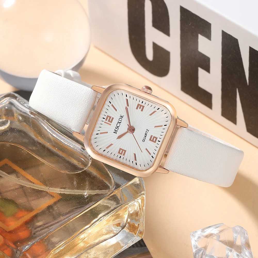 5-piece Wen Fashion Watch Casual Bracelet Watch Set Leather Simple Dial Quartz Watch X241106