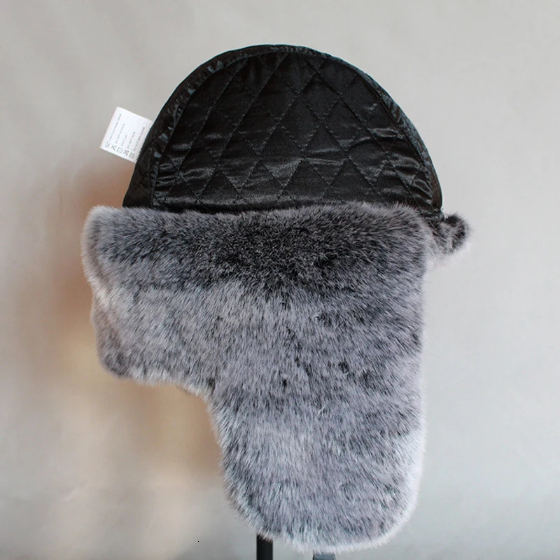 Mens womens trap hats Russian bomber hats faux fur winter Ushaka snow hats with ear flaps 241106