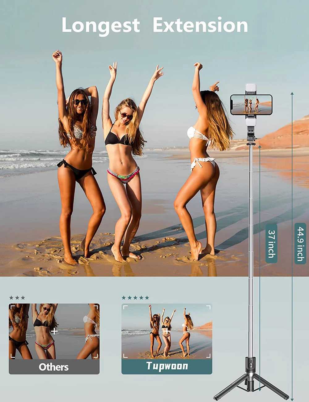 The latest popular extension selfie stick for Android and iOS 2023 as well as the filling light tripod with remote shutter control Y241106