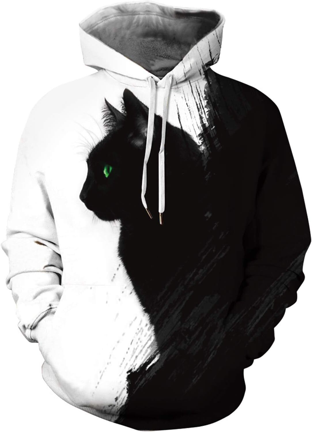 Hoodie for Mens Womens Unisex Hoodies 3D Print Galaxy Pullover Hooded Sweatshirt Hoodies with Big Pockets for Teen Men, Teen Boy, Kitty