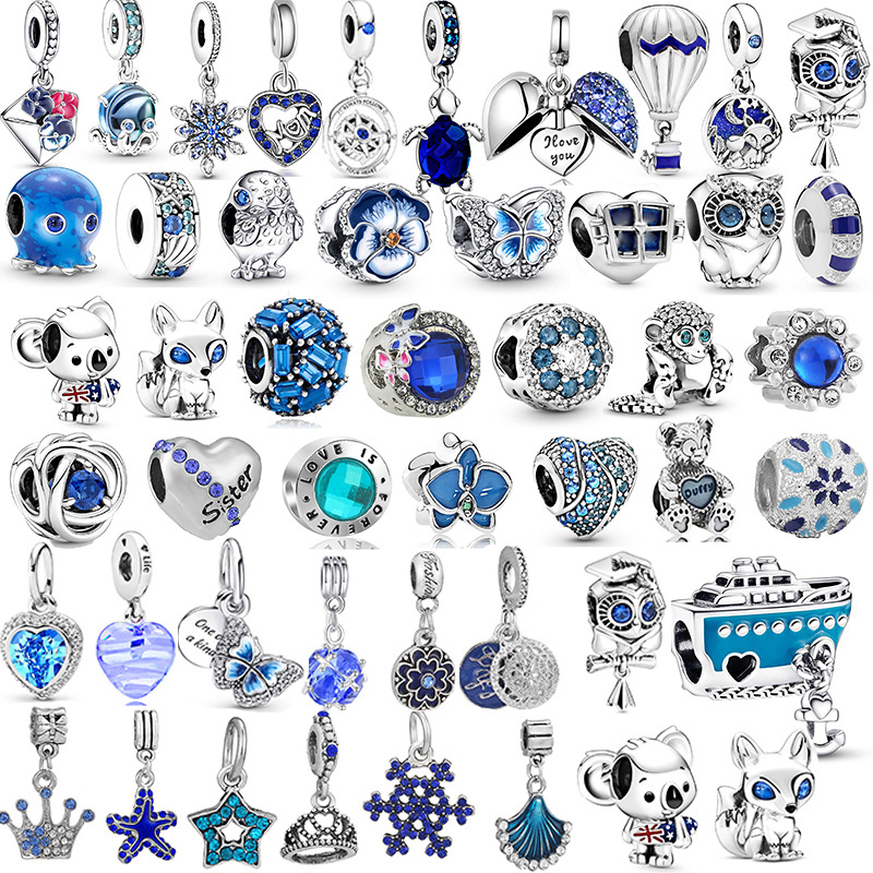 Silver Twisted Knot Inspired Charm Pendant Alliage avec saphir Perle centrale incrustée bijoux de bricolage exquis pour bracelets et colliers cap