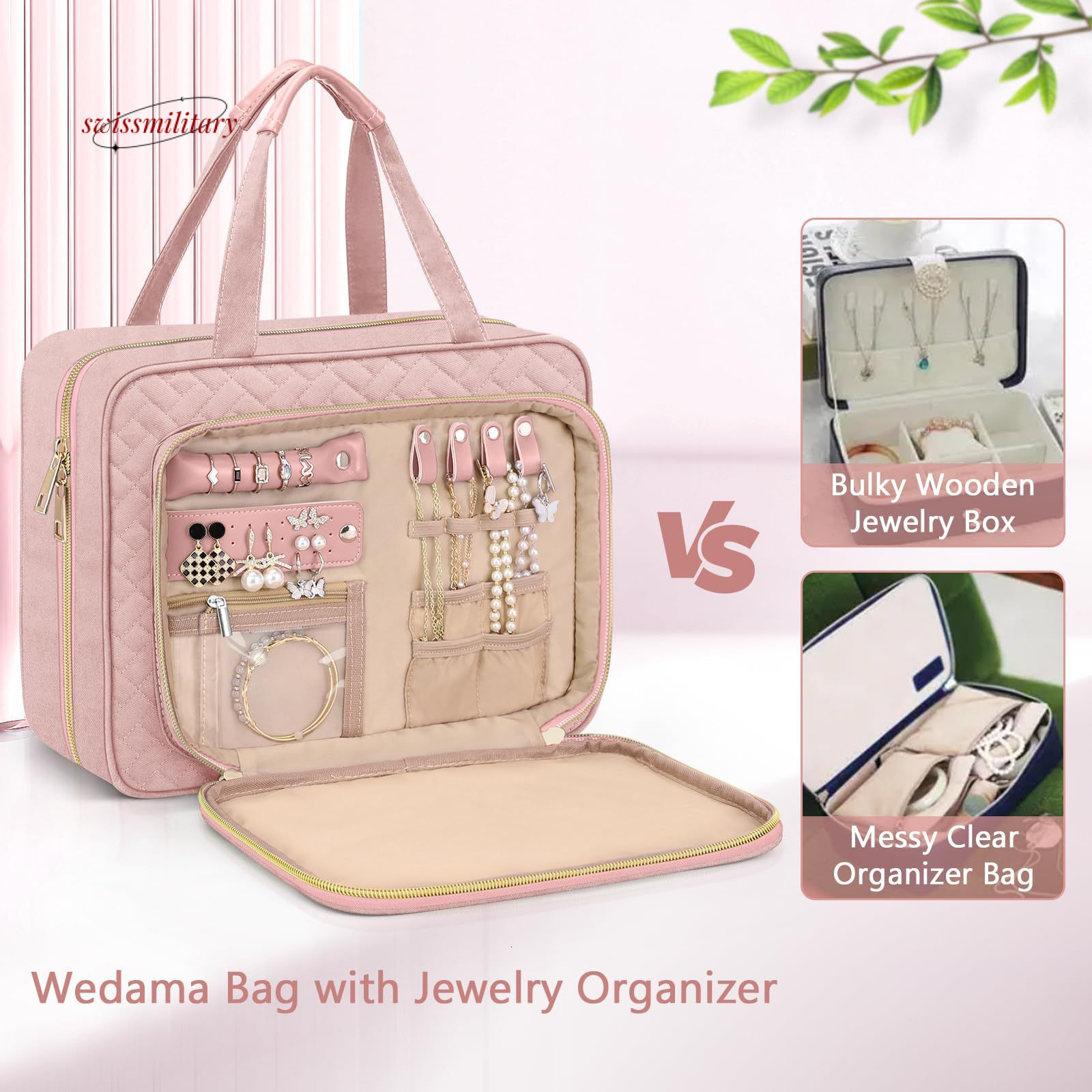 Ladies hanging travel toiletries with jewelry storage bag, large makeup bag #43 swissmilitary