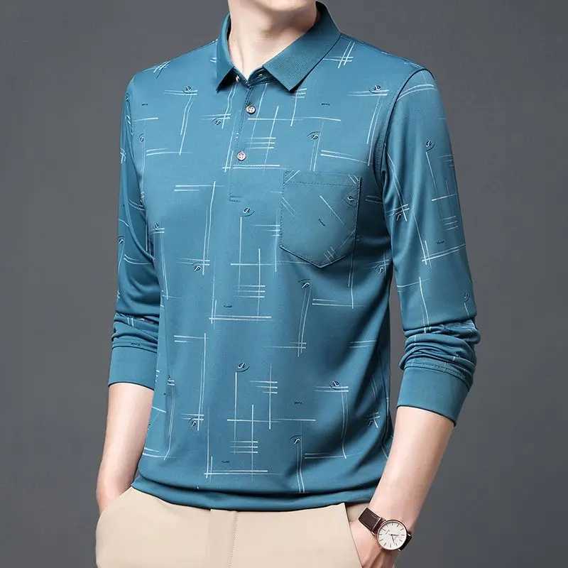 Mens Fashion Shirt Korea Spring/Summer Business Office Manager Sve Collar Loose Mens Pocket Casual Top W241106