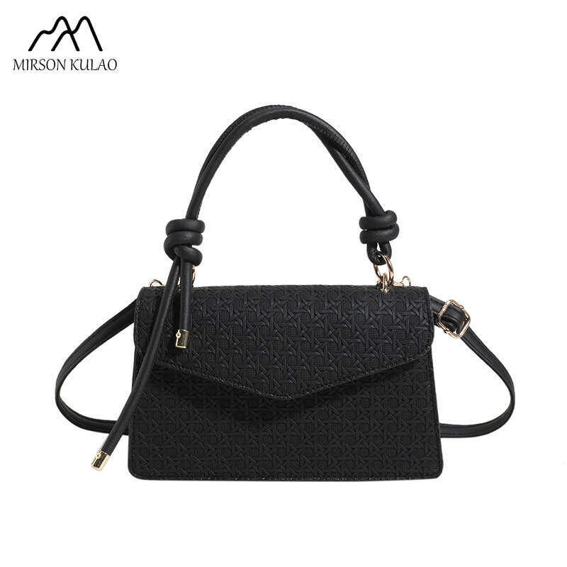 New Europe And The United States Early Autumn Solid Color Crossbody Single Shoulder Simple Dia Lattice Small Square Bag