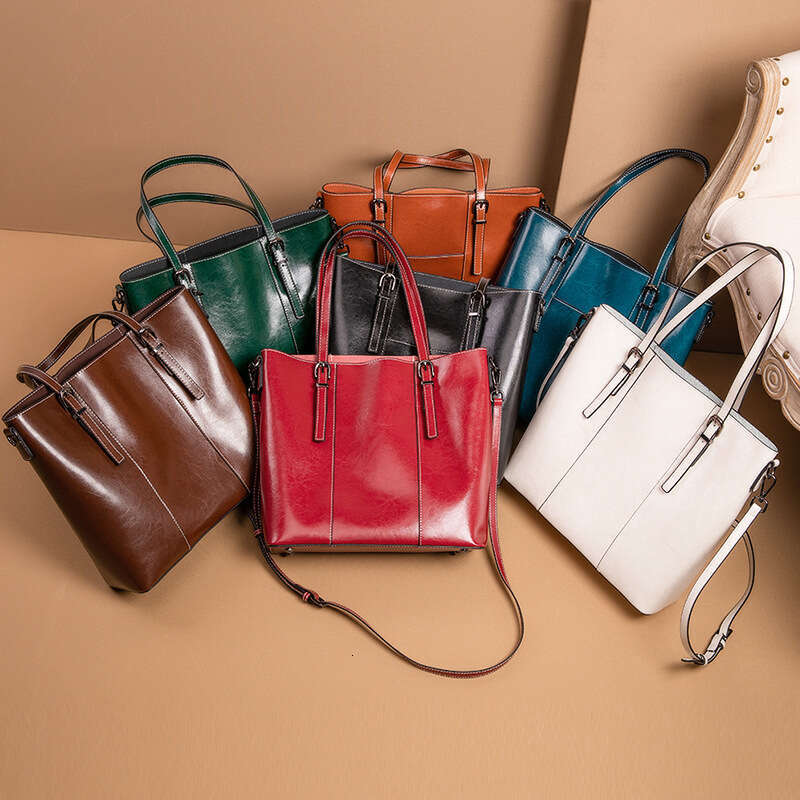 Genuine leather 2024 new fashionable tote capacity commuting bag, single shoulder crossbody women large bag for women purse