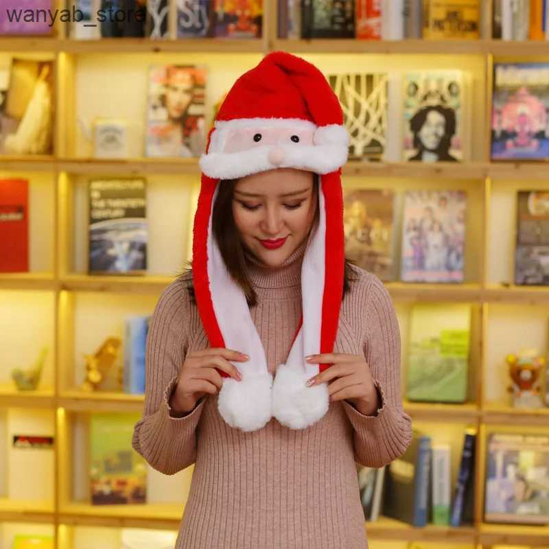 Wide Brim Hats Bucket Hats New Santa Claus Christmas Hat Soft Plush Head Cover Hat Boys Girls Women Headgear Decorative Party Hats L240910