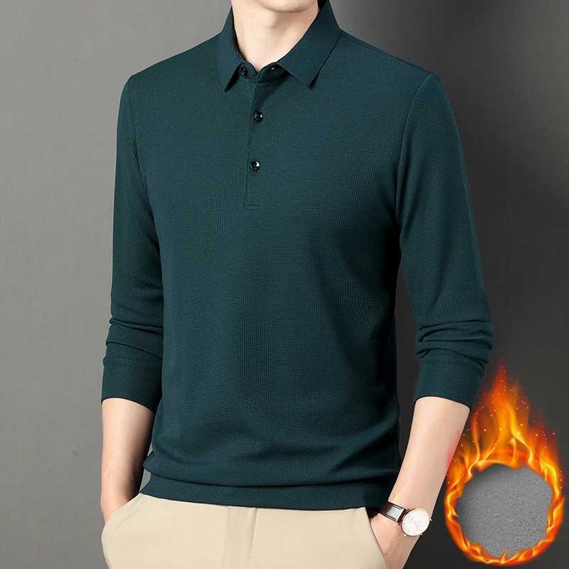 Fashion Winter Fce Warm Mens Business Wargoff Shirt New Dragon Sve Button Collar Mens Clothing Thick Casual T-shirt Top W241106