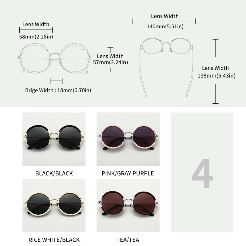 GCV Selling Classic Mens and Womens Gorgeous Sunglasses Round Frame Glasses Fashion Punk Style Metal Polarization 241106