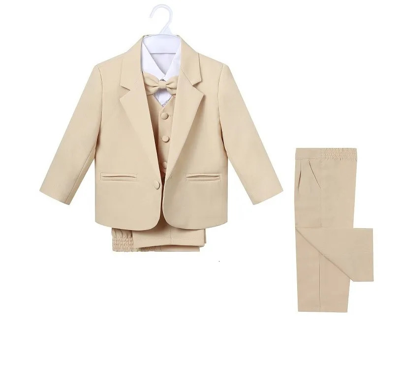 ~Little Boy Formal Suit/Baby Boy Clothes/Gentleman Bowtie Baby Boys 5-piece Suit Set 3187 241106
