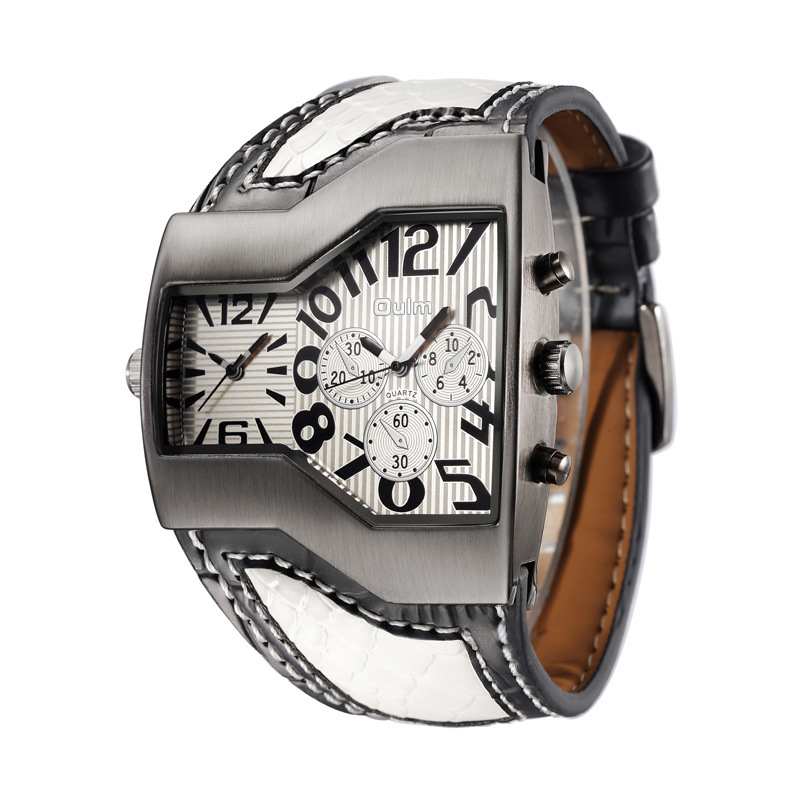 Sports Watch Waterproof 10 M Never Fade For Men SIZE 52X46 mm Thickness 10 mm Cowhide strap High Quality Quartz Movement Tempered Glass Mirror Watch 0
