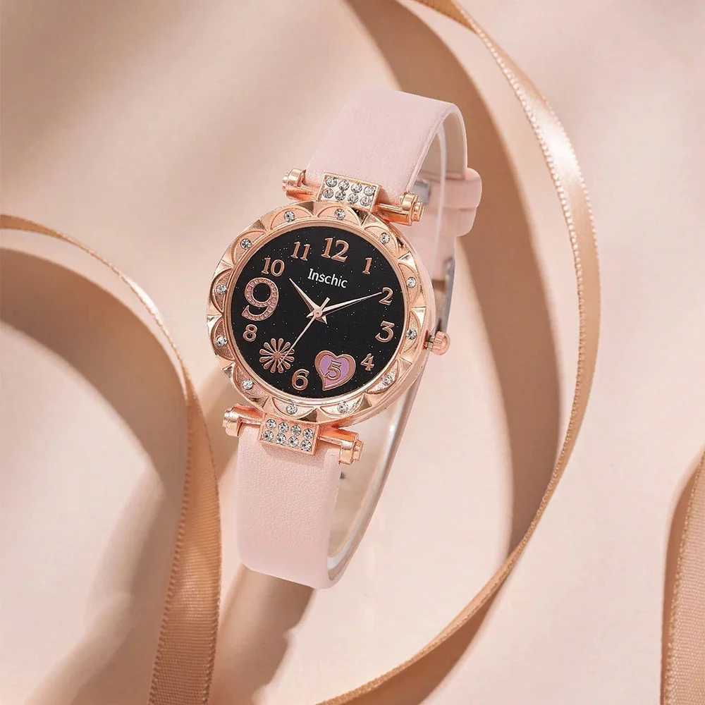 Luxury Fashion Mti Colorful PU Leather Strap Womens Quartz Watch Alloy Bracelet Womens Gift Rel gio Feminino X241106