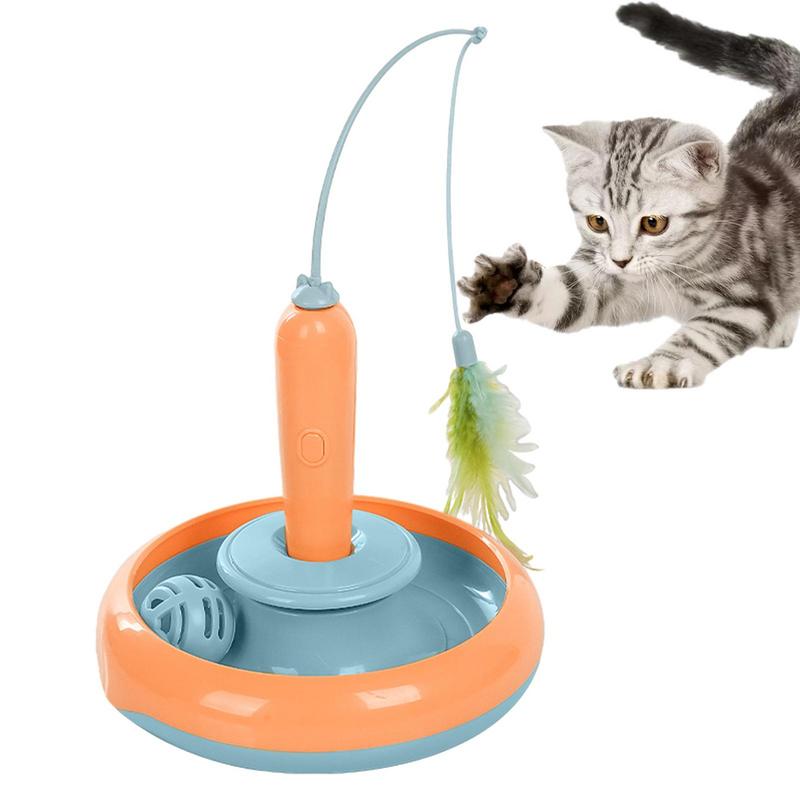 Electric Cat Toy Funny Cat Toys Cat Feather Teaser Multifunctional Indoor Cat Interactive Toy Reusable Electric Kitten Playing