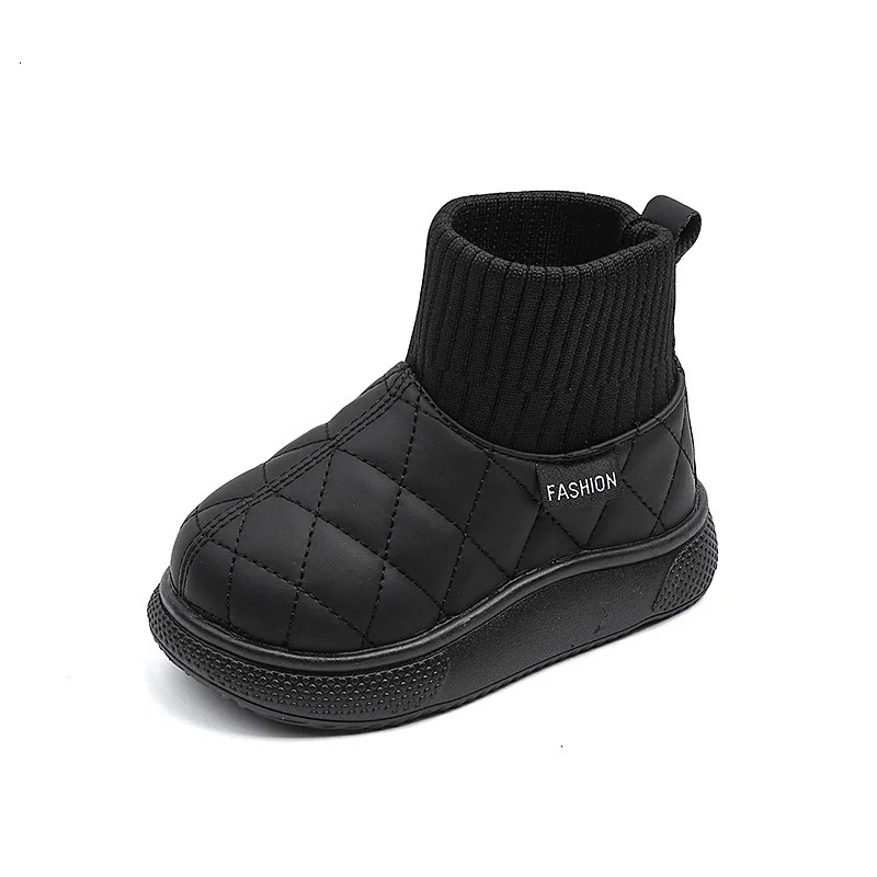 Winter Children Snow Boots for Boys Thick Sole Anti Slip Kids Casual Shoes Thicken Plush Warm Girls Boots Baby Cotton Shoes 241106