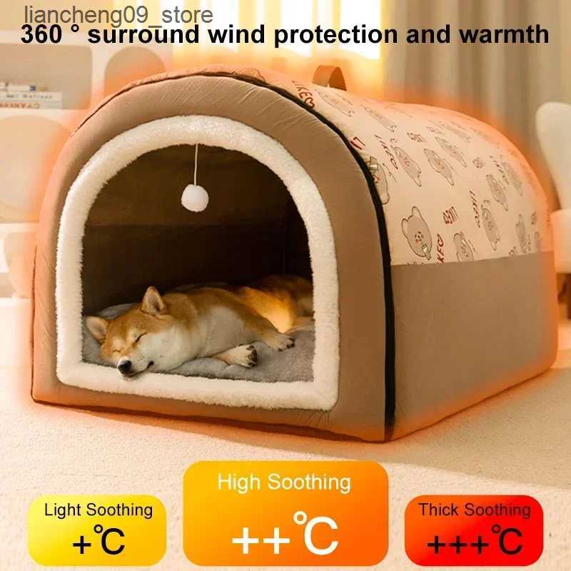 kennels pens Winter dog house warm dog house mat detachable and washable dog bed nest deep sleep tent for medium-sized and large dog house dog supplie