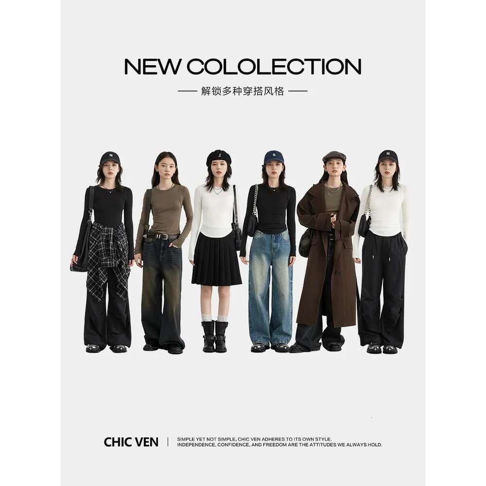 CHIC VEN Women T-Shirts Solid New Basic Heating Cashmere Round Neck Woman Tees Slim Fit Female Tops Spring Autumn 2024