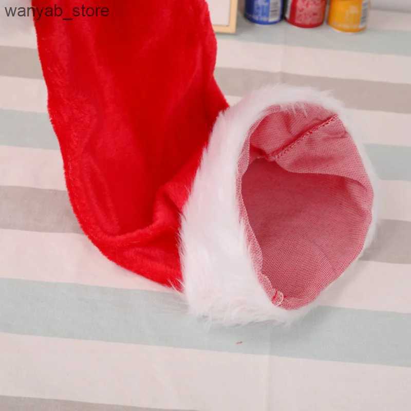 Wide Brim Hats Bucket Hats Overlength Christmas Santa Hat Long Adult Plush Christmas Long-tail Cap Hat Xmas Party Supplies L240910