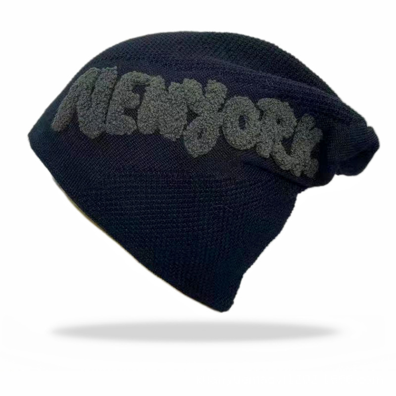 High quality design, men and women New autumn and winter woolen thick mixed color trendy versatile knitted casual fashion letter pullover hat