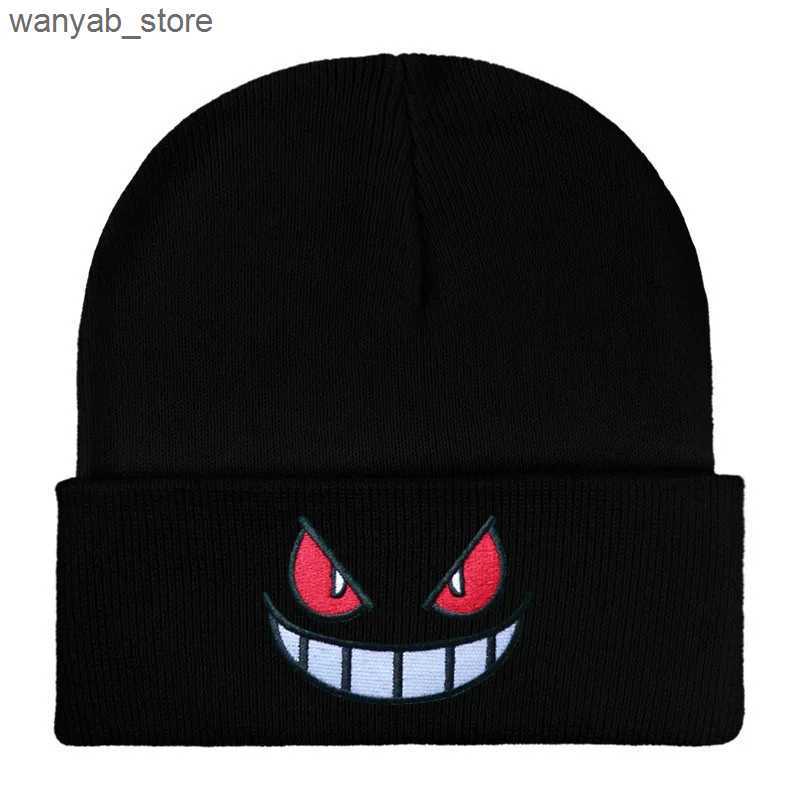 Wide Brim Hats Bucket Hats Embroidered Winter Hat for Men Women Unisex Cartoon Beanie Cap Autumn Outdoor Warm Female Hip Hop Sport Ski Knitted Hats go