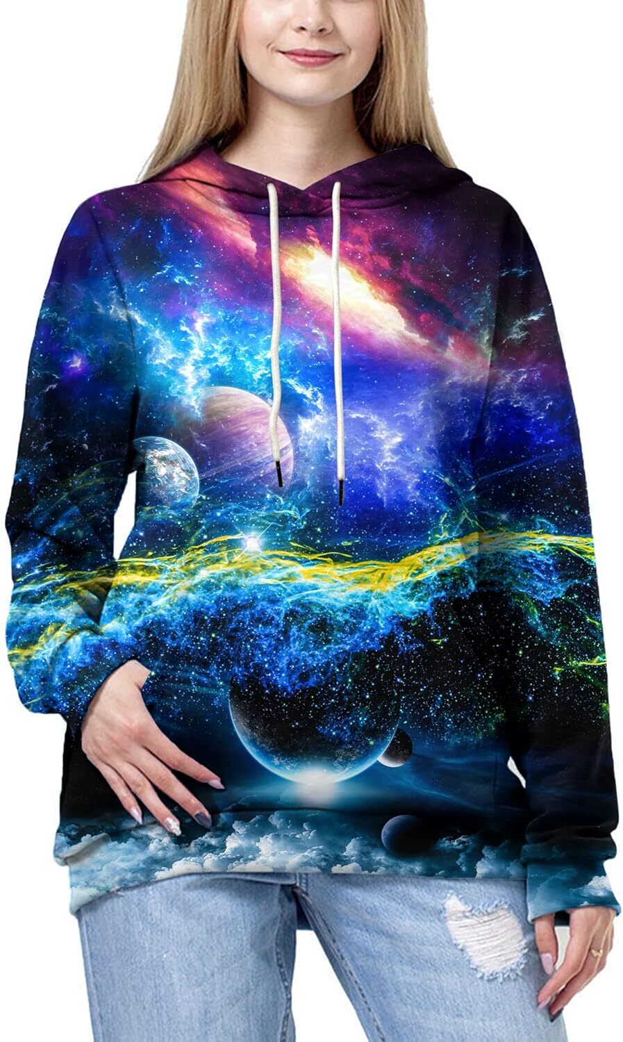 Hoodie for Mens Womens Unisex 3D Printed Hooded Sweatshirt Casual Pullover Hoodie with Big Pockets Graphic Warm and cool colored