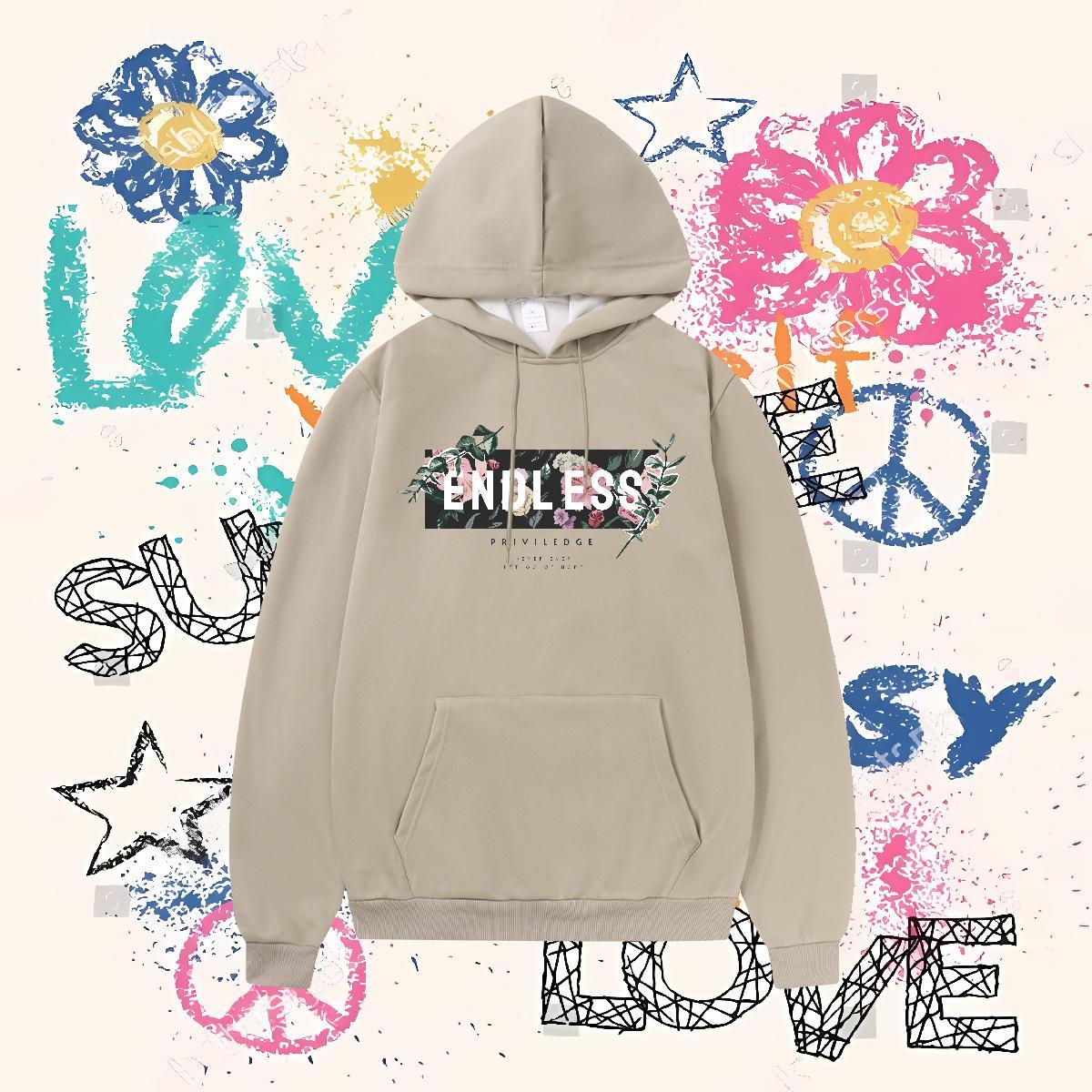 Fashion Casual Hoodie For Woman Sport Comfortable Hoodie for Man Woman White Plus Size Thick Fleece Tops Hoodie Hooded Collar Long Sleeve